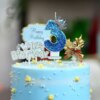 Bougie Chiffre d’Anniversaire avec Couronne – 0 à 9 bleue