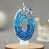 Bougie Chiffre d’Anniversaire avec Couronne – 0 à 9 bleue