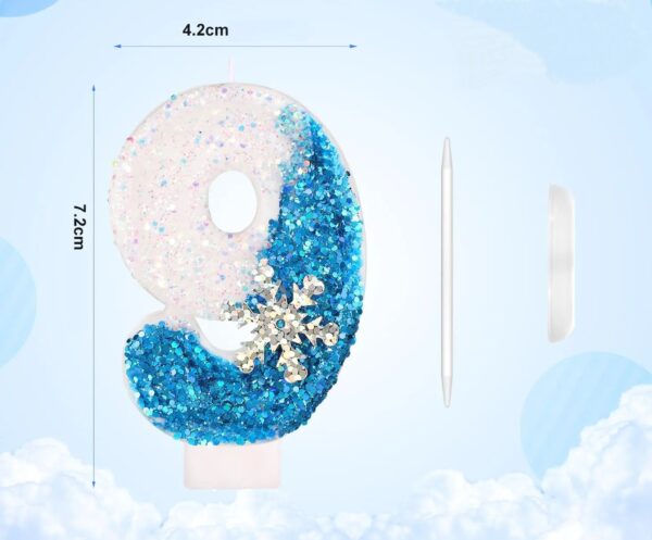 Bougies d’Anniversaire Style Flocon de Neige de 0 – 9
