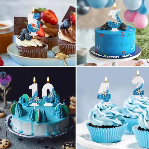 Bougies d’Anniversaire Style Flocon de Neige de 0 – 9
