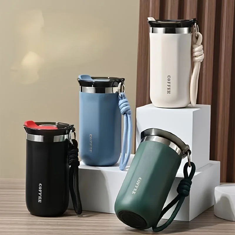 Tasse à café en acier inoxydable de 350ml, Double paroi, isolée sous vide, couvercle étanche, Portable pour voyage, bureau, nouveauté 2025