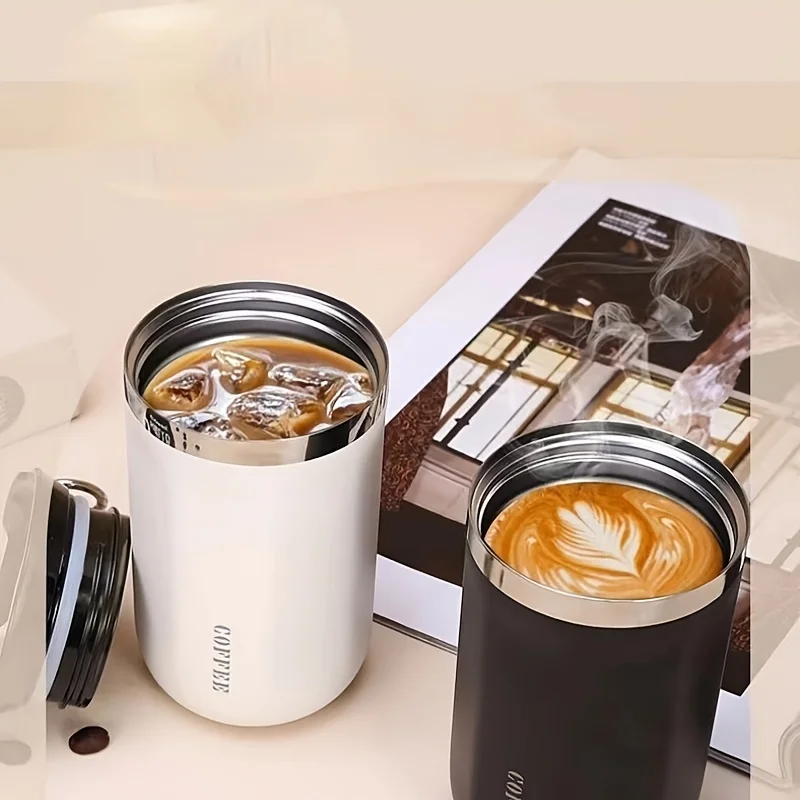 Tasse à café en acier inoxydable de 350ml, Double paroi, isolée sous vide, couvercle étanche, Portable pour voyage, bureau, nouveauté 2025