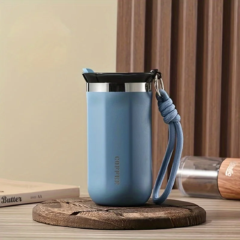 Tasse à café en acier inoxydable de 350ml, Double paroi, isolée sous vide, couvercle étanche, Portable pour voyage, bureau, nouveauté 2025