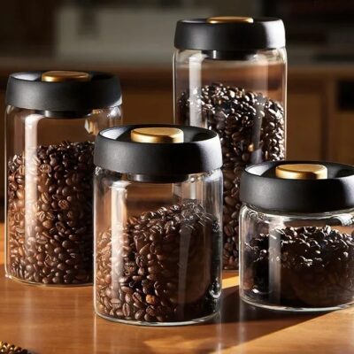 Bocaux de Stockage en Verre Transparent – Scellés sous Vide avec Extraction d’Air