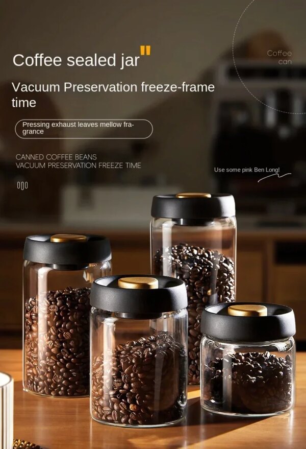 Bocaux de Stockage en Verre Transparent – Scellés sous Vide avec Extraction d’Air