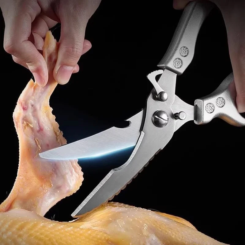 Ciseaux de cuisine en os de poulet, coupe-poisson canard 5Cr13, en acier inoxydable, échelle, ciseaux de cuisine propres, couteau