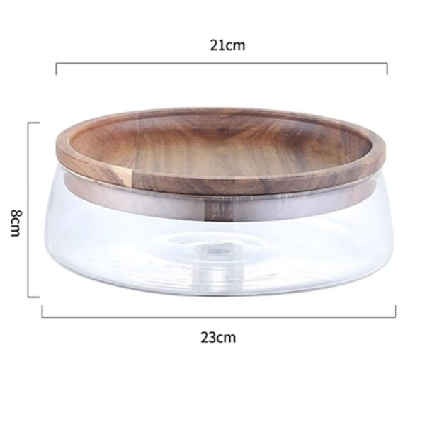 3432-tzm7vm Conteneurs de Stockage Alimentaire en Verre avec Couvercle en Bois