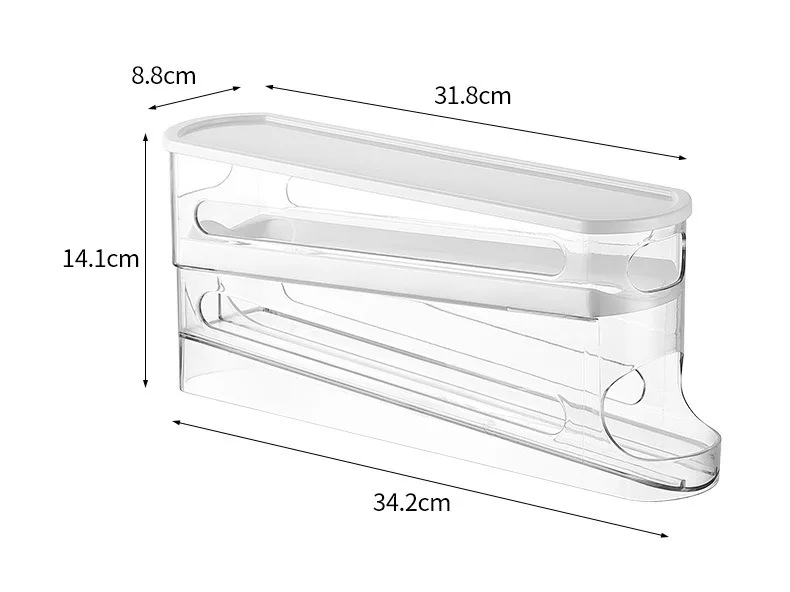 Boîte de rangement d'œufs de réfrigérateur bicouche, support d'œufs roulant automatique, Style échelle, distributeur d'œufs de réfrigérateur, support organisateur d'œufs