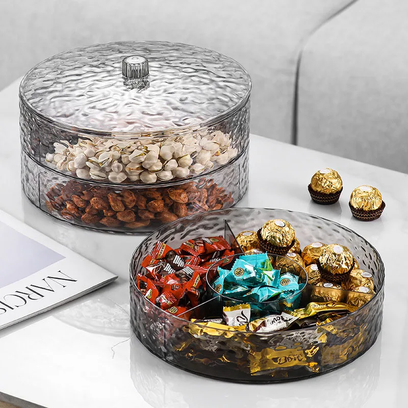 Assiette à fruits empilée multicouche, assiette à noix d'esprit ère épaissie, boîte de rangement pour collation de graines de melon, boîte à bonbons