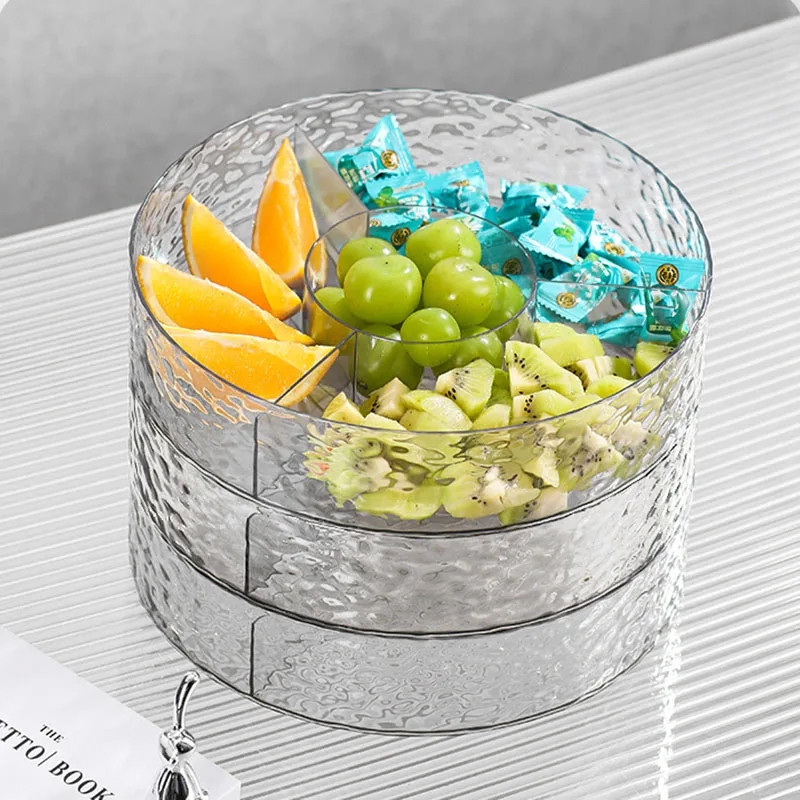 Assiette à fruits empilée multicouche, assiette à noix d'esprit ère épaissie, boîte de rangement pour collation de graines de melon, boîte à bonbons