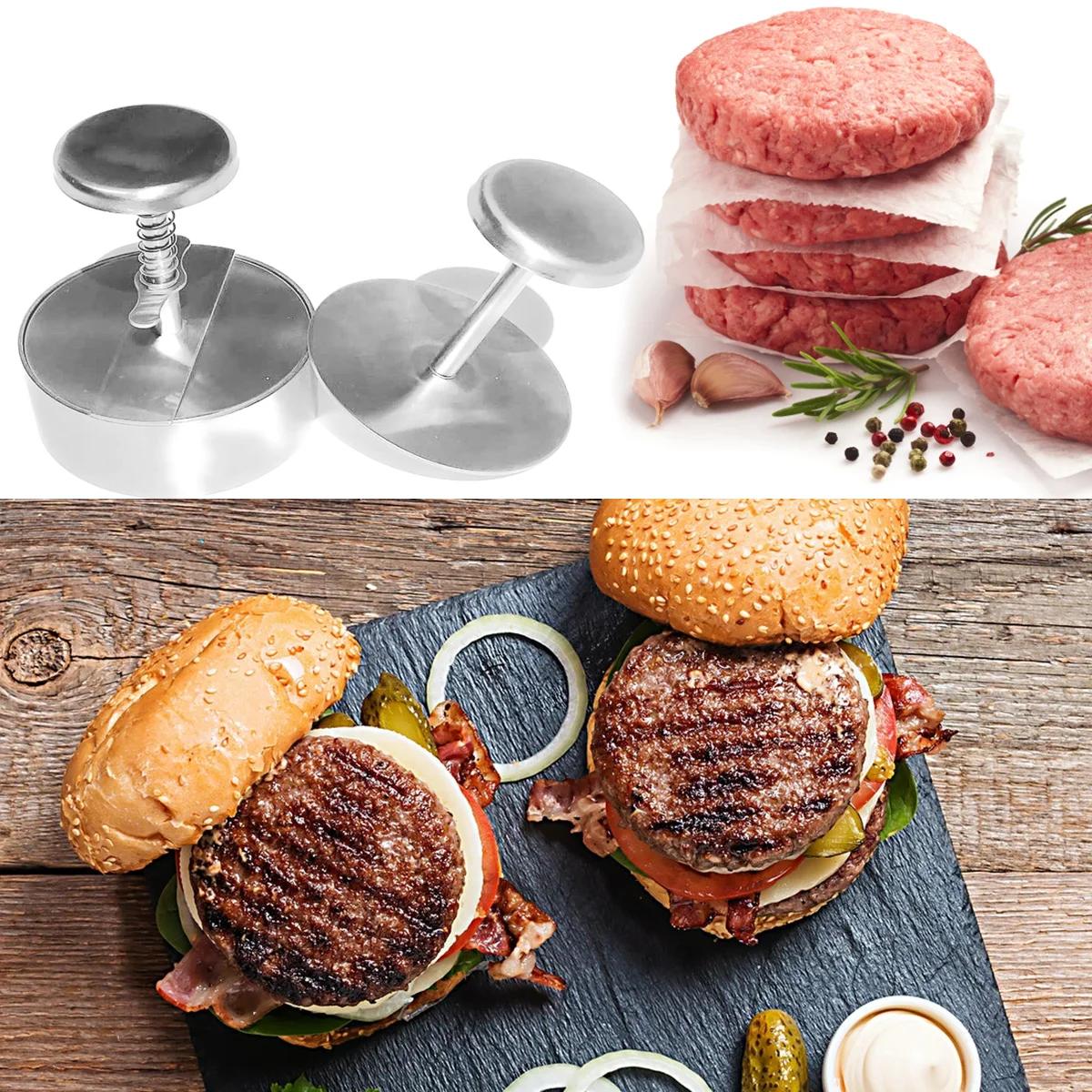 Presse à hamburgers antiadhésive en acier inoxydable 2025, pour fabriquer des hamburgers fins et des hamburgers fins, 304