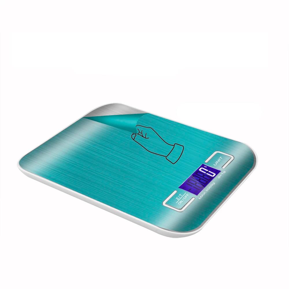 Nouveau 5kg/1g balance de cuisine Portable café balance électronique Surface en acier inoxydable LCD rétro-éclairé cuisine balances alimentaires outil de pesage