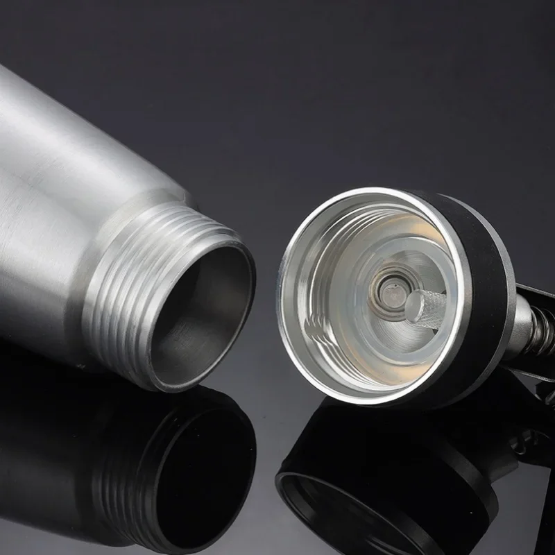 Pistolet à Crème en Acier Inoxydable avec 3 Têtes de Décoration, Siphon, Bouteille à Presser, 1 Livre, Brosse, 500/1000ml