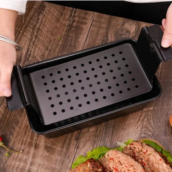 Moule Métallique Rectangulaire avec Support – Poêle à Pain de Viande Professionnelle