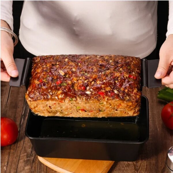 Moule Métallique Rectangulaire avec Support – Poêle à Pain de Viande Professionnelle