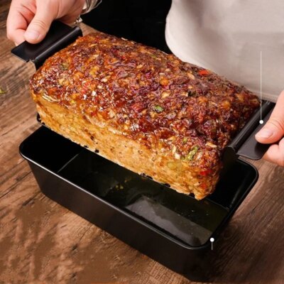 Moule Métallique Rectangulaire avec Support – Poêle à Pain de Viande Professionnelle