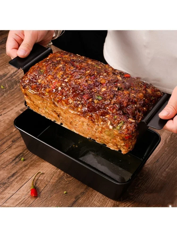 Moule métallique, poêle à pain de viande professionnelle, four antiadhésif, poêle à pain rectangulaire avec support d'insertion, outil de cuisson du pain