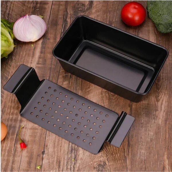 Moule Métallique Rectangulaire avec Support – Poêle à Pain de Viande Professionnelle