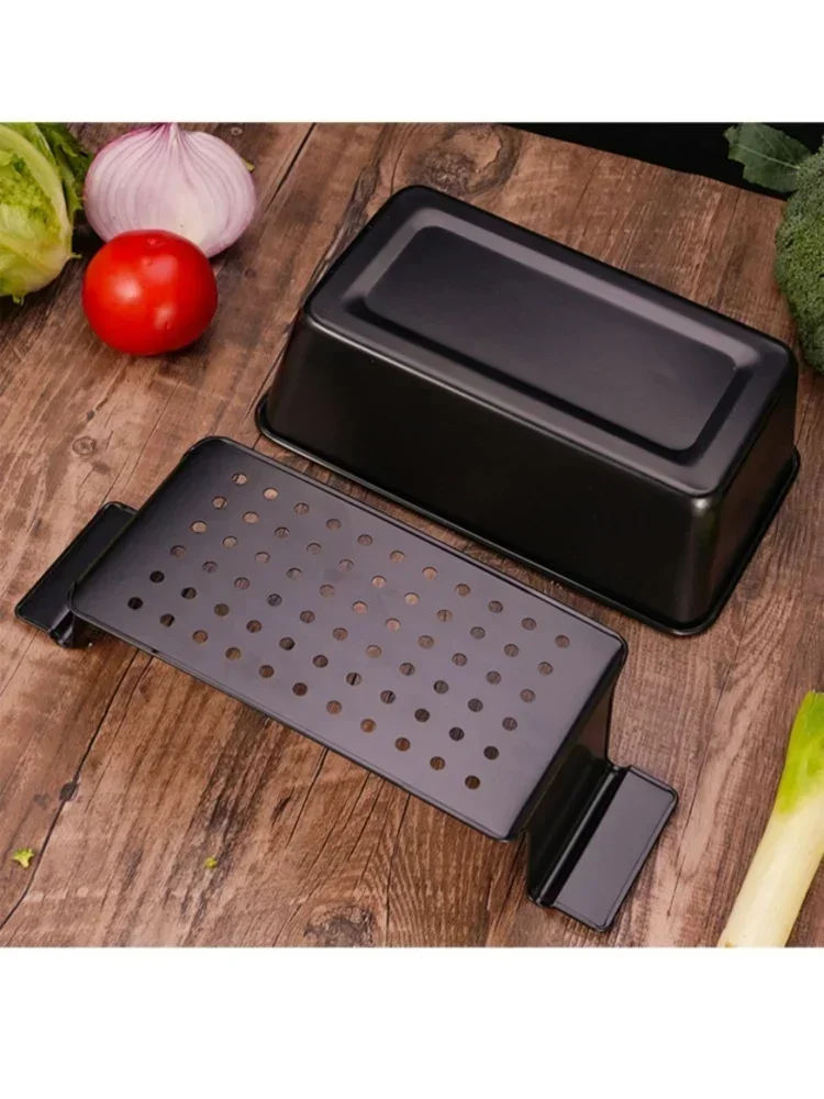 Moule métallique, poêle à pain de viande professionnelle, four antiadhésif, poêle à pain rectangulaire avec support d'insertion, outil de cuisson du pain