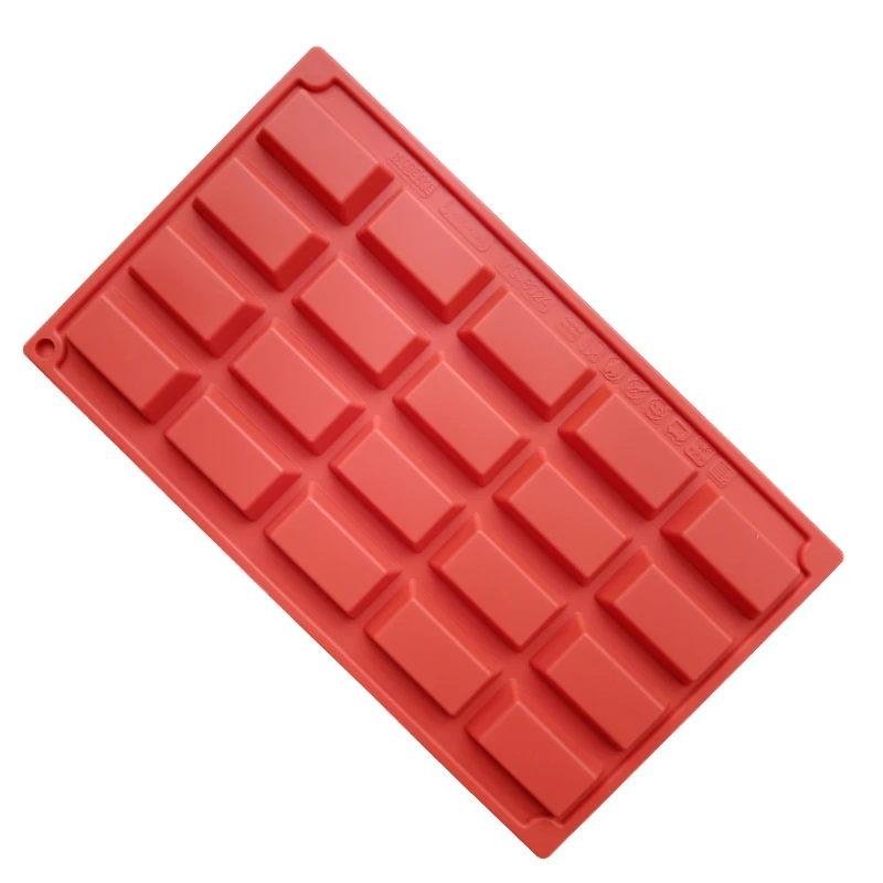 1Pc outils de cuisson 20/9 cavités financières moule Silicone moule rouge Dessert outil pâtisserie accessoires chocolat moules, pâtisserie en Silicone