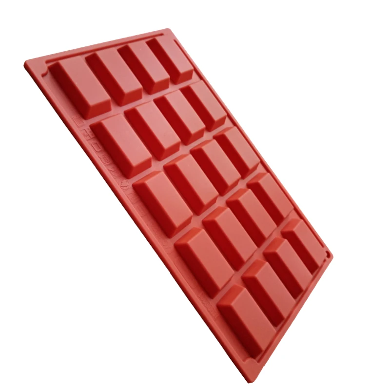 1Pc outils de cuisson 20/9 cavités financières moule Silicone moule rouge Dessert outil pâtisserie accessoires chocolat moules, pâtisserie en Silicone