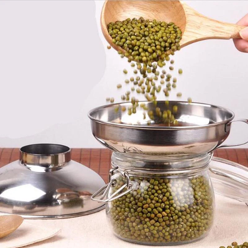 Entonnoir à large ouverture pour bocaux, en acier inoxydable, pour liquide, huile, vin, eau, épices, outils de cuisine, Gadgets