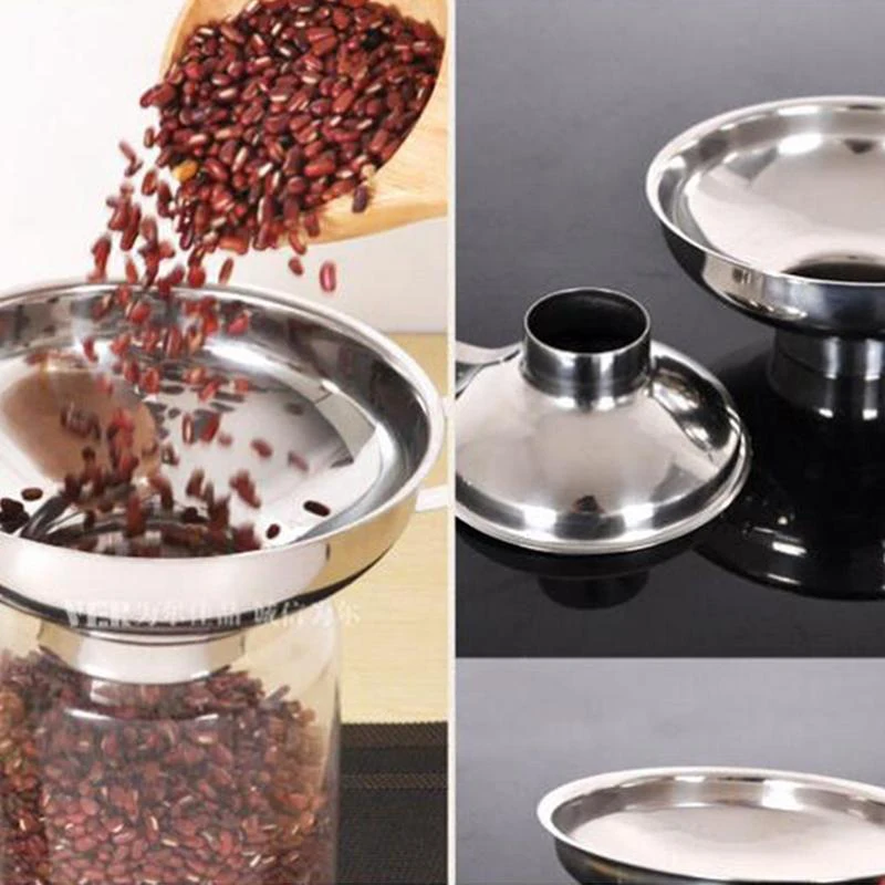 Entonnoir à large ouverture pour bocaux, en acier inoxydable, pour liquide, huile, vin, eau, épices, outils de cuisine, Gadgets