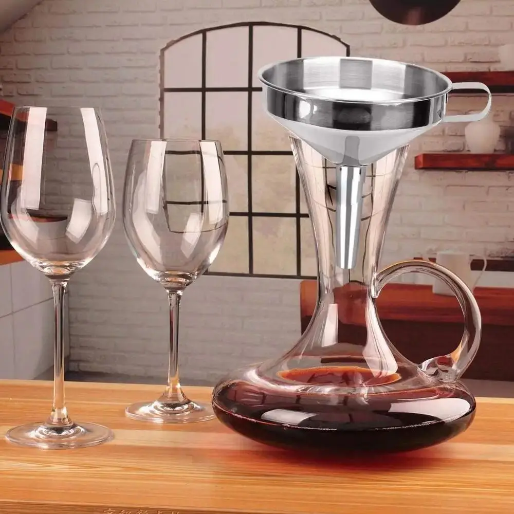 Entonnoir en acier inoxydable avec poignées, huile de cuisine, liquide, métal, filtre amovible, large bouche, outils de mise en conserve Entonnoir en acier inoxydable avec poignées, huile de cuisine, liquide, métal, filtre amovible, large bouche, outils de mise en conserve