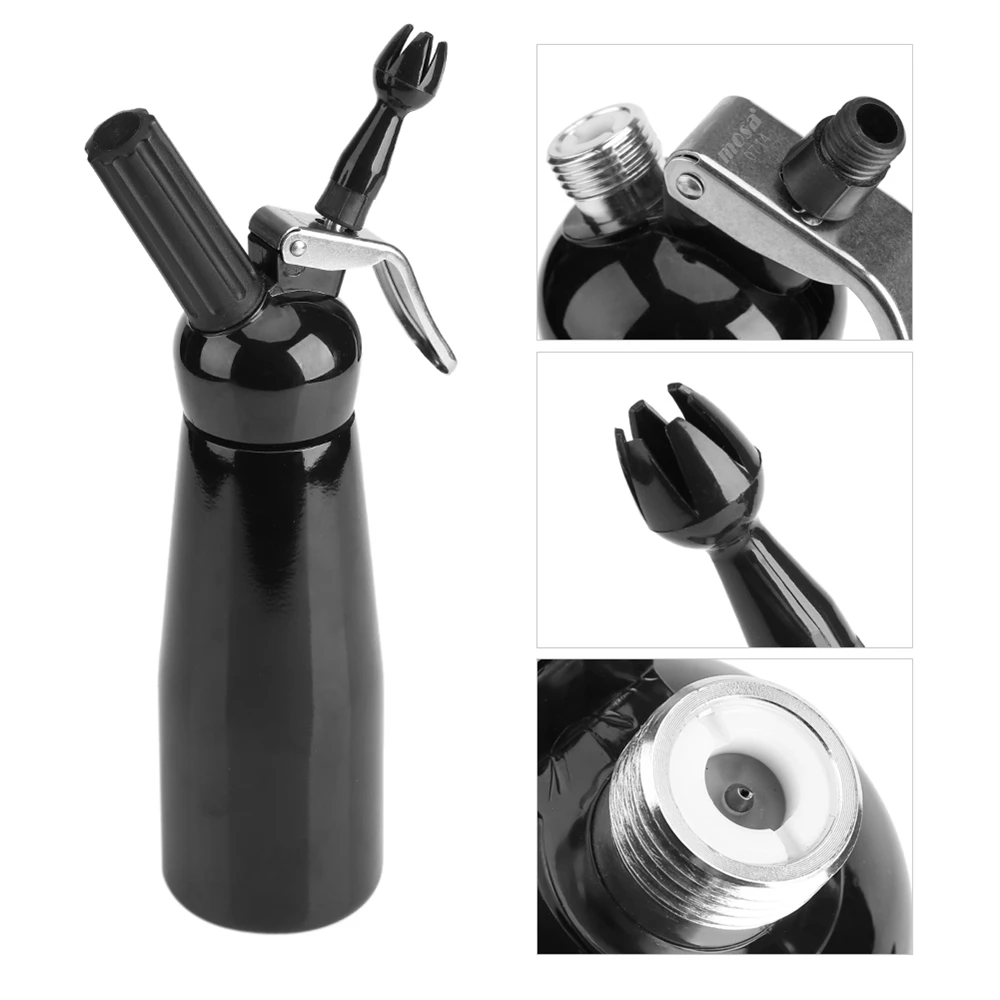 Distributeur de crème fouettée en Aluminium, ustensile de cuisine pour Dessert, avec embouts de cuisson, compte-gouttes, mousse à manger, décoration de gâteau, beurre