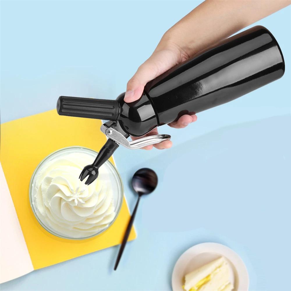 Distributeur de crème fouettée en Aluminium, ustensile de cuisine pour Dessert, avec embouts de cuisson, compte-gouttes, mousse à manger, décoration de gâteau, beurre
