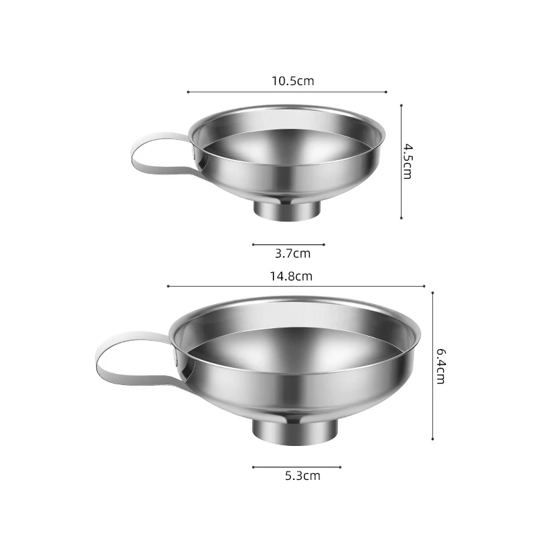 Entonnoir de mise en conserve à large bouche en acier inoxydable, 2 tailles, très populaire, pour pansement de salade, entonnoir liquide, filtre à trémie, outils de cuisine, Gadgets