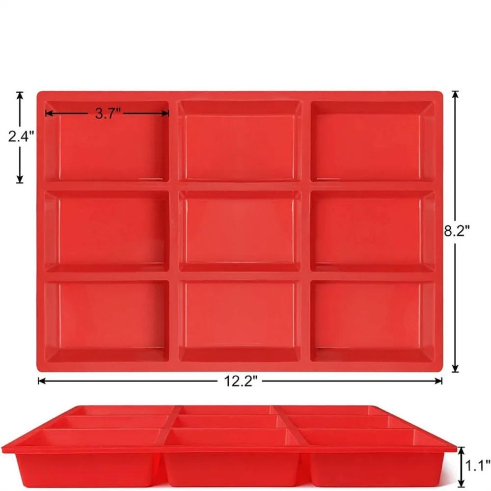 Moule de cuisson en Silicone à 9 cavités, pour gâteau au pain de taille Mini et pain, pain de viande, pain de maïs, Brownie, Muffin, savon rectangulaire, cheesecake Moule de cuisson en Silicone à 9 cavités, pour gâteau au pain de taille Mini et pain, pain de viande, pain de maïs, Brownie, Muffin, savon rectangulaire, cheesecake