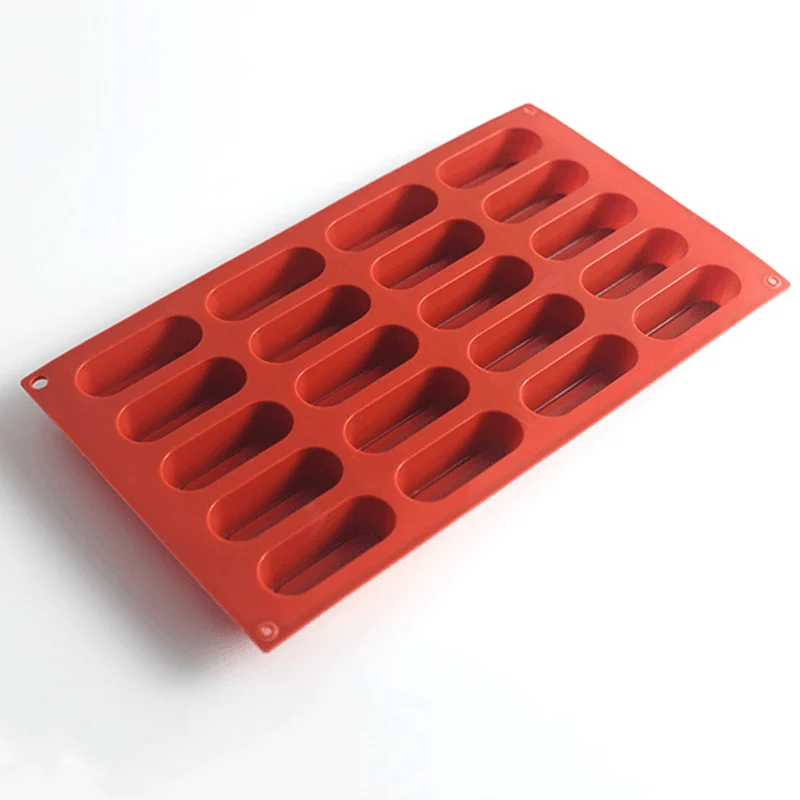 Moule de cuisson de gâteau Mousse en Silicone, 20 tasses, moule à bonbons, Dessert français, pâtisserie, crème glacée au chocolat, forme Concave 3D Eclair