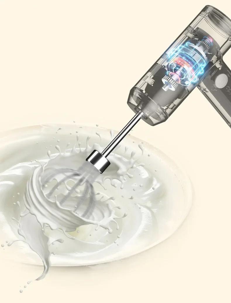 Batteur à oeufs électrique fouet alimentaire portable Rechargeable 3 vitesses batteur à oeufs pâte de cuisson gâteau crème mélangeur cuisine outils de cuisine