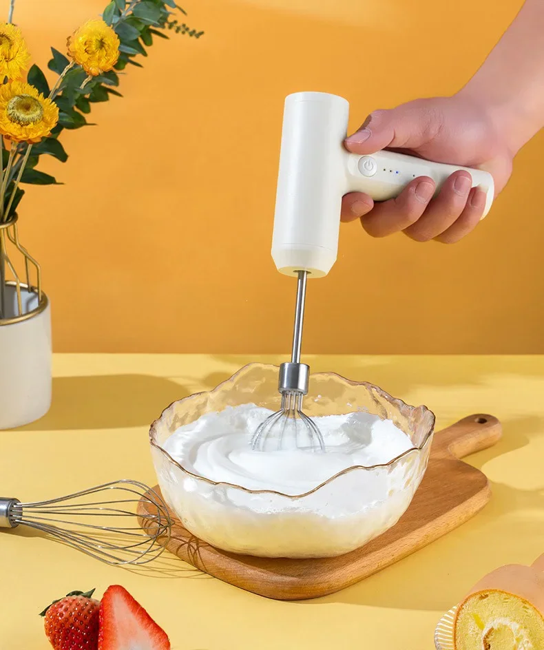 Batteur à oeufs électrique fouet alimentaire portable Rechargeable 3 vitesses batteur à oeufs pâte de cuisson gâteau crème mélangeur cuisine outils de cuisine