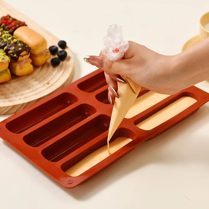 Moule à biscuits en Silicone à 8 cavités, à Long doigt, pour Tiramisu, Mousse, outil de cuisson de gâteaux, bricolage, bonbons français faits maison, moule de cuisson au chocolat