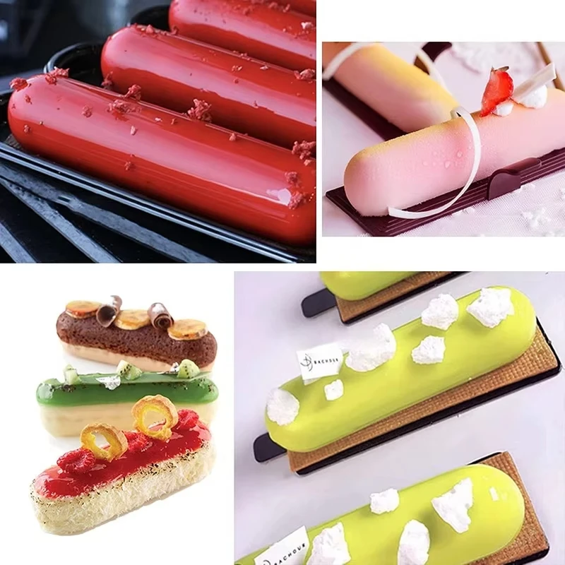Moule à biscuits en Silicone à 8 cavités, à Long doigt, pour Tiramisu, Mousse, outil de cuisson de gâteaux, bricolage, bonbons français faits maison, moule de cuisson au chocolat