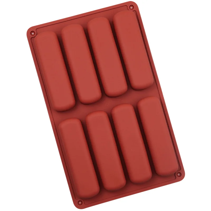 Moule à biscuits en Silicone à 8 cavités, à Long doigt, pour Tiramisu, Mousse, outil de cuisson de gâteaux, bricolage, bonbons français faits maison, moule de cuisson au chocolat