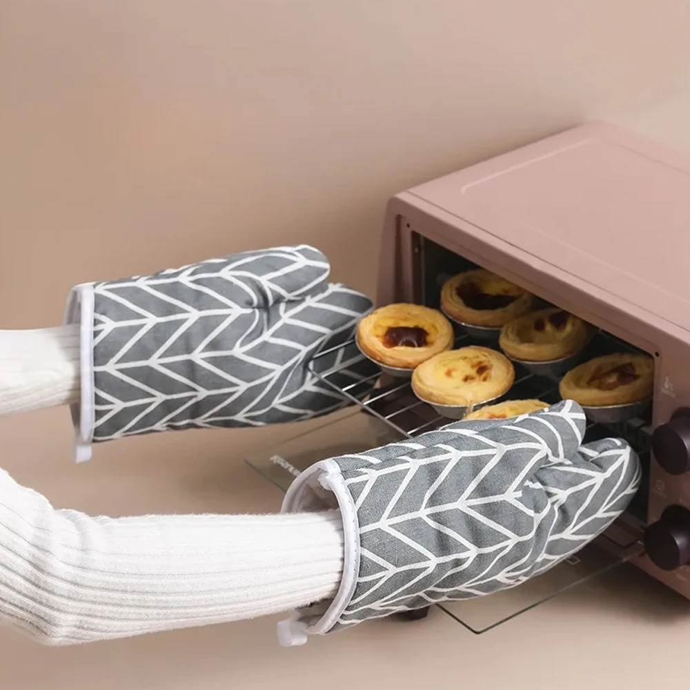 Gants de cuisson pour four, mitaines de four à micro-ondes, gants en lin résistants aux hautes températures, outils de cuisson de cuisine, ustensiles de cuisson