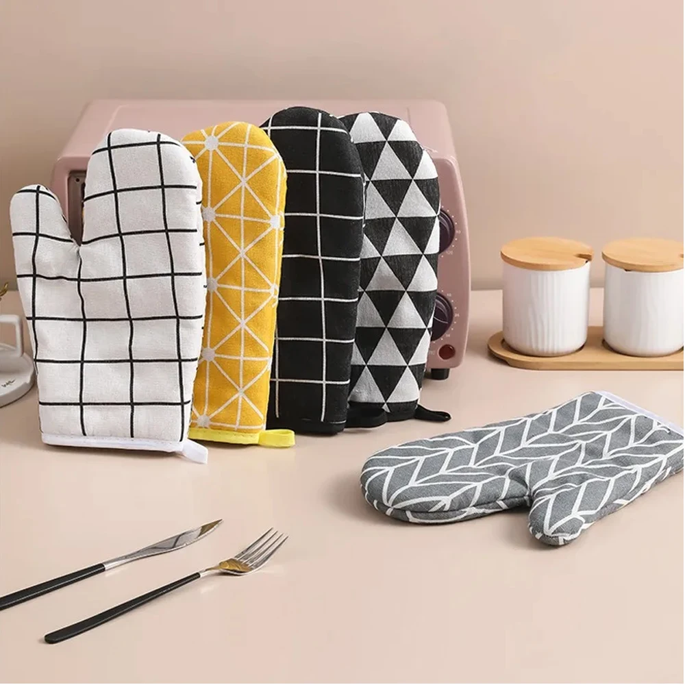 Gants de cuisson pour four, mitaines de four à micro-ondes, gants en lin résistants aux hautes températures, outils de cuisson de cuisine, ustensiles de cuisson