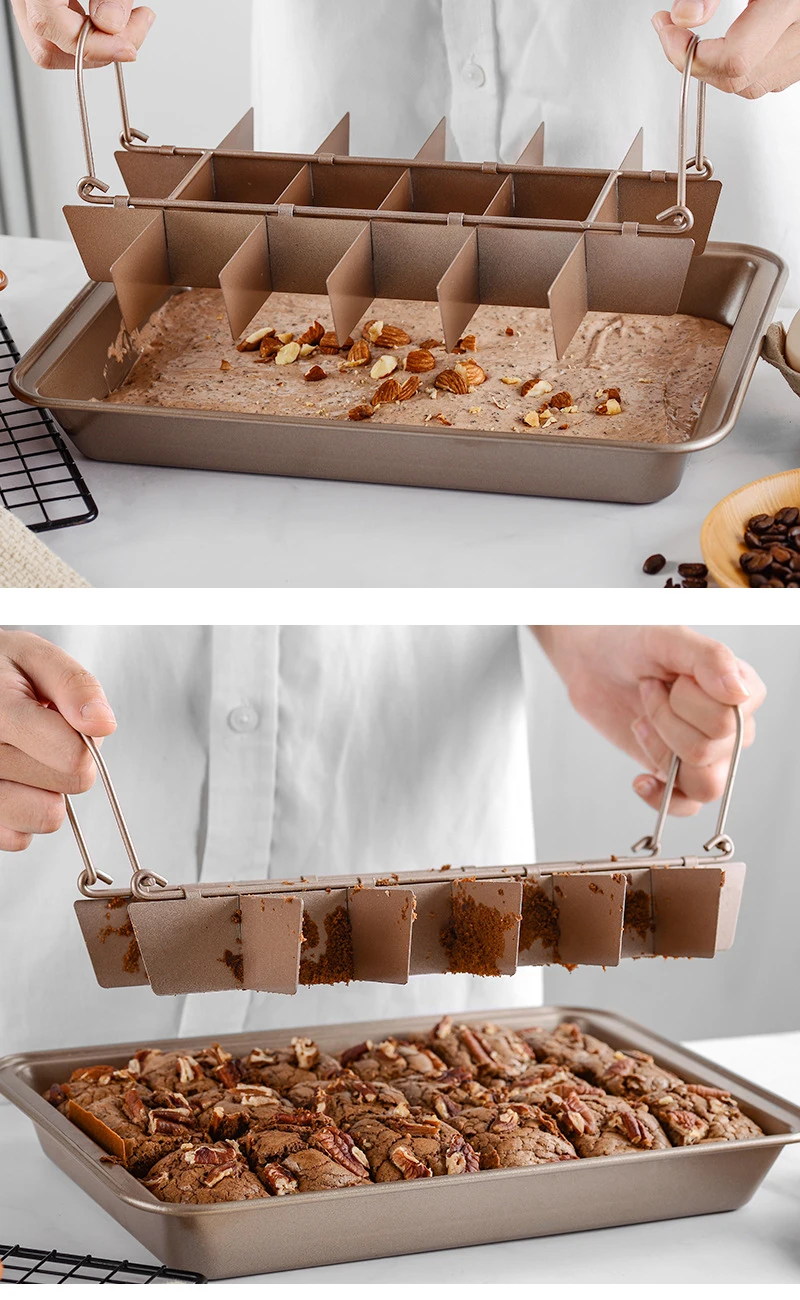 Moule à Brownie carré, outils de cuisson épais, outils de cuisine durables et pratiques