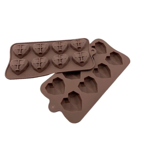Moule en Silicone en Forme de Cœurs Diamant 3D