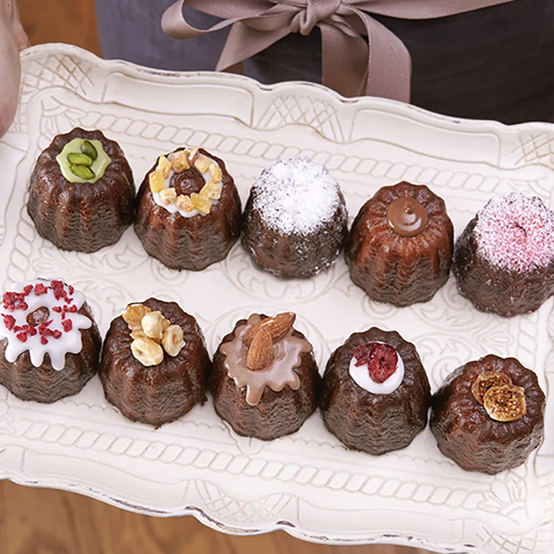 8/18 trous Caneles Silicone moule Muffin Cupcake plateau de cuisson Bordelais cannelé gâteau Pudding moule bricolage cuisson cuisine accessoires