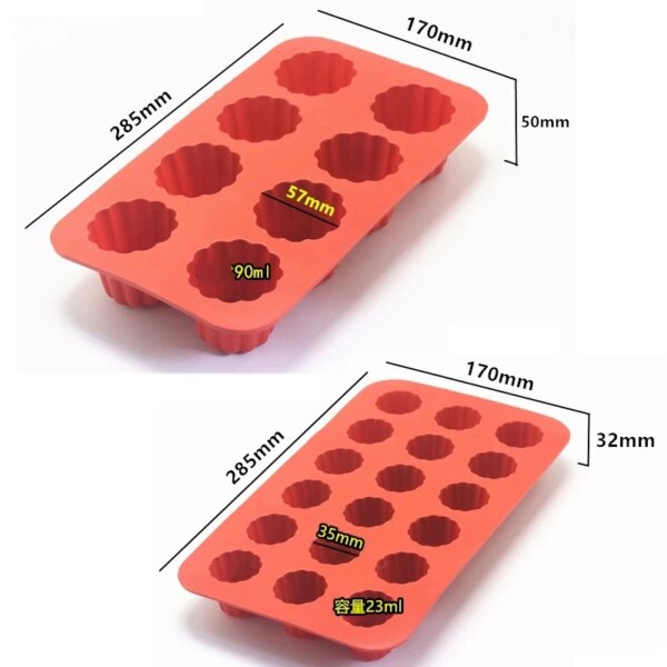 Moule à Canelés en Silicone – 8 ou 18 Cavités