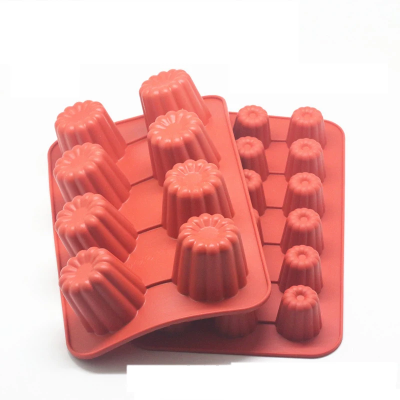 8/18 trous Caneles Silicone moule Muffin Cupcake plateau de cuisson Bordelais cannelé gâteau Pudding moule bricolage cuisson cuisine accessoires