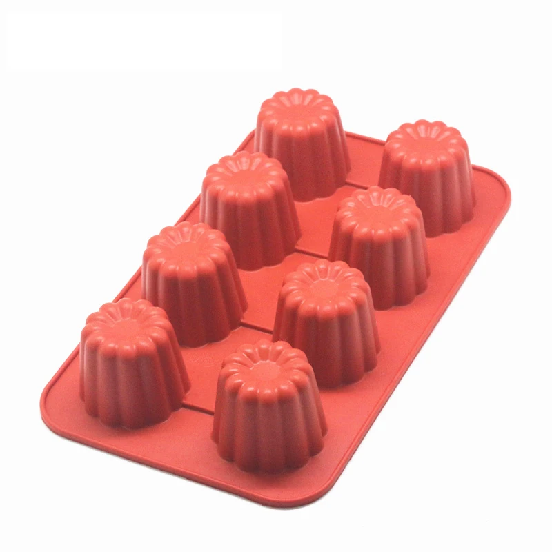 8/18 trous Caneles Silicone moule Muffin Cupcake plateau de cuisson Bordelais cannelé gâteau Pudding moule bricolage cuisson cuisine accessoires
