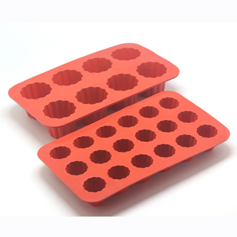 8/18 trous Caneles Silicone moule Muffin Cupcake plateau de cuisson Bordelais cannelé gâteau Pudding moule bricolage cuisson cuisine accessoires