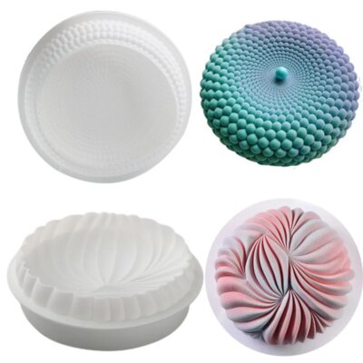 Moule Rond en Silicone avec Effet "Grandes Dunes" ou "Perles 3D"