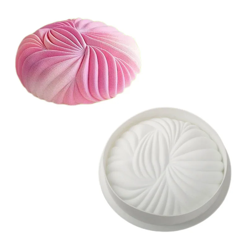 Moule à gâteau rond en Mousse pour la cuisson de grandes Dunes, moule en Silicone, perles géométriques 3D, outils de pâtisserie pour chocolat, accessoires de cuisine