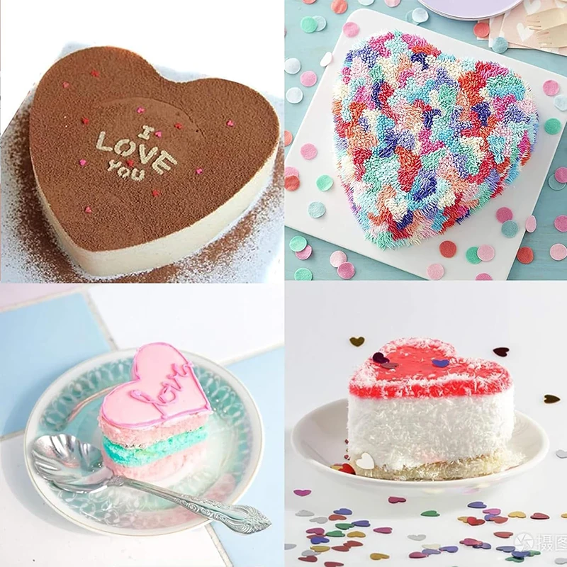 Moule à gâteau en Silicone en forme de cœur, ustensiles de cuisson, poêle peu profonde pour fromage, Dessert, Brownie, Mousse, accessoires de cuisine pour la saint-valentin